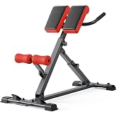 MERACH Back Extension Machine Roman Chair, Adjustable Foldable Bench | Hyperextension, Sit-ups &amp; Crunches, Multi-Position, Padded Seat &amp; Dual Rollers, Ab Trainer for Men Women, Heavy Duty Steel