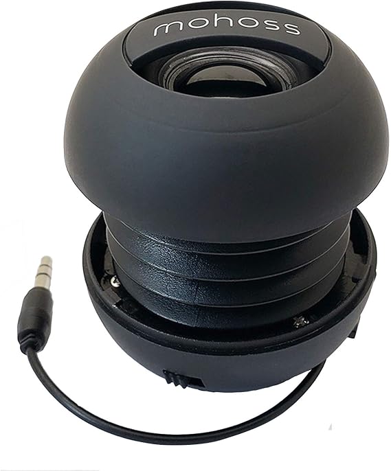 Mini Bass Speaker, mohoss Portable Plug in Speaker with 3.5mm Aux Audio