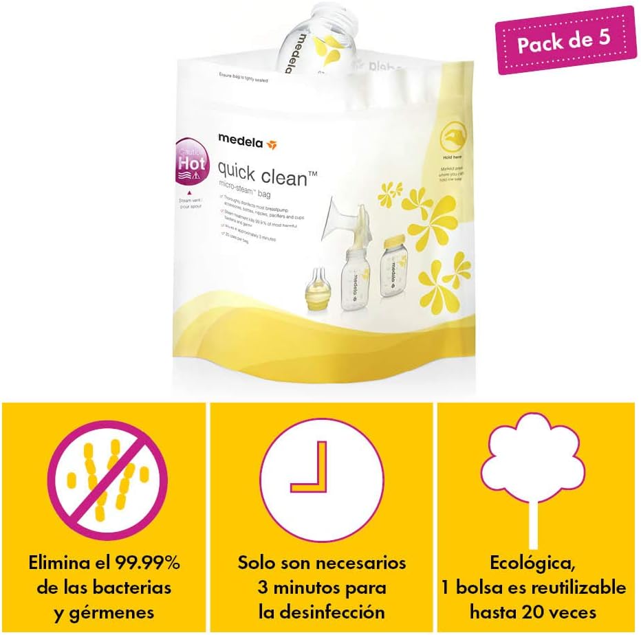 Bolsas de esterilización reutilizables Quick Clean, Medela: Amazon ...