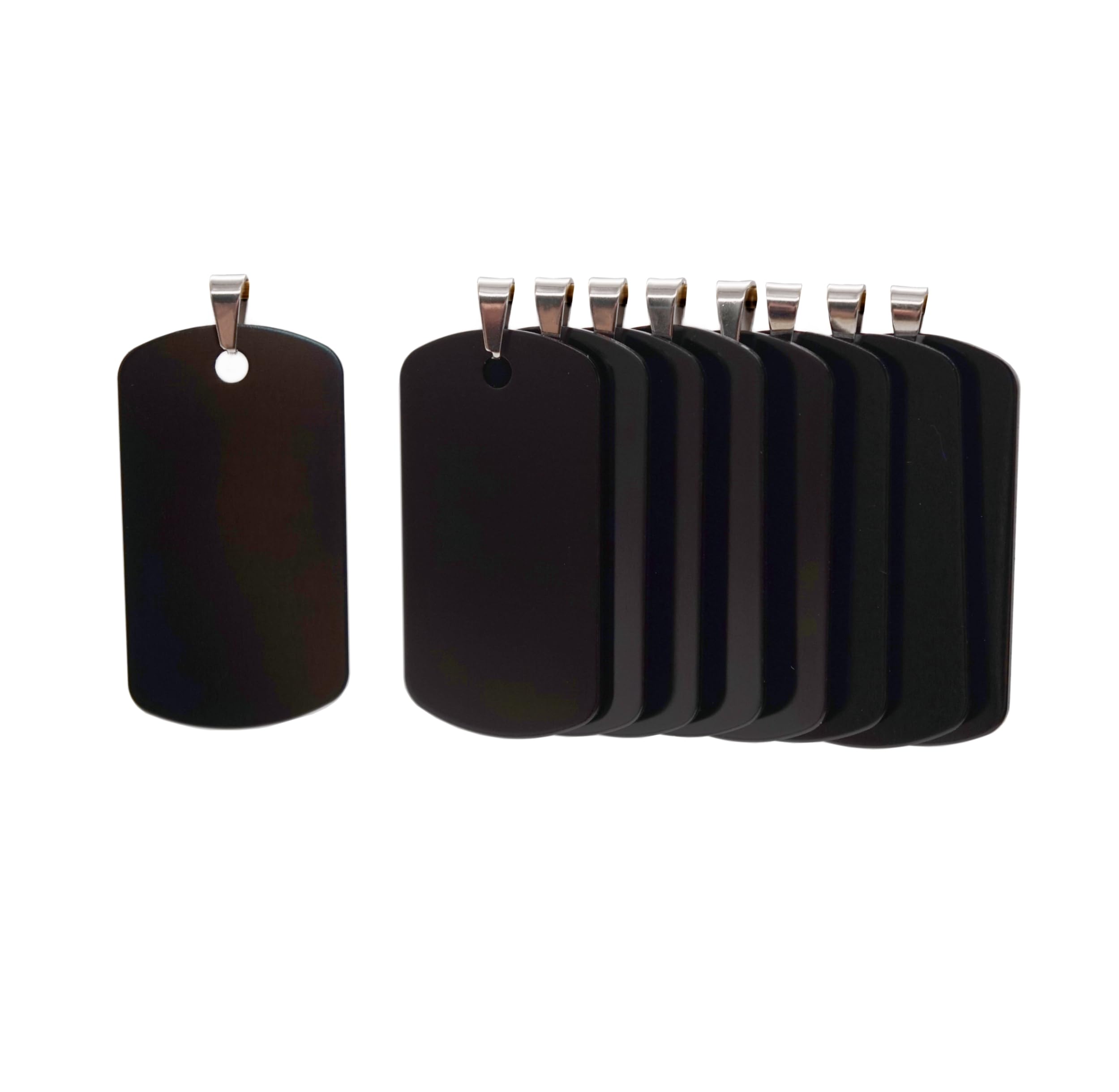 NanTun Rectangle Aluminum Blank Dog Tags, DIY Engraved Cat Dog ID Tags, Personalised Pet Identity Name Tags, Blank Dog tag DIY Carving, Size 46mm x 25mm, Black 12 pcs