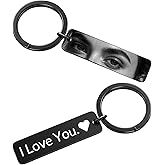 JUBOPE Custom Stainless Steel Keychain - Personalized Double Sided Engraved Text Name Keychains, Customized Gifts for Him/Her