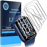 LK [6 Pack] Screen Protector for Apple Watch 44mm Series 6 / SE, (Model No. LK-44MM-5) - Max Coverage Bubble Free Anti…