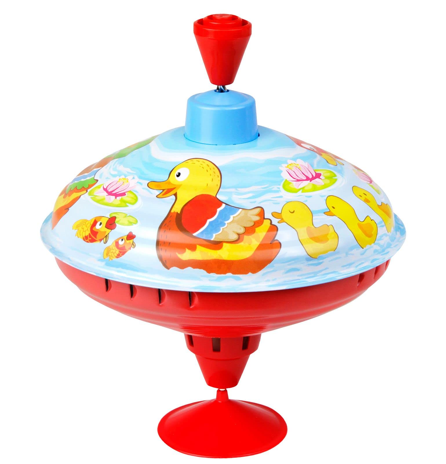 Lena Small Ducks Humming Top 16 cm Metal Swing Spinner with Stand for Children from 18 Months