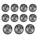 Shuang Dong 11 Pieces Silver Vintage Metal Blazer Button Set - Skull - For Blazer, Suits, Sport Coat, Uniform, Jacket,15mm 20mm