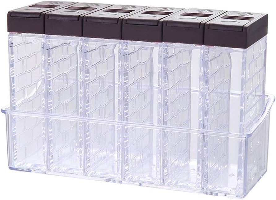 DUDDP Botes para Especias Cocina Acrílico Tarros, 6 Piezas de la Caja Portable condimento Domésticos de Cocina Suministros de Sal Msg Especia Frasco de Almacenamiento (Color : B): Amazon.es: Hogar