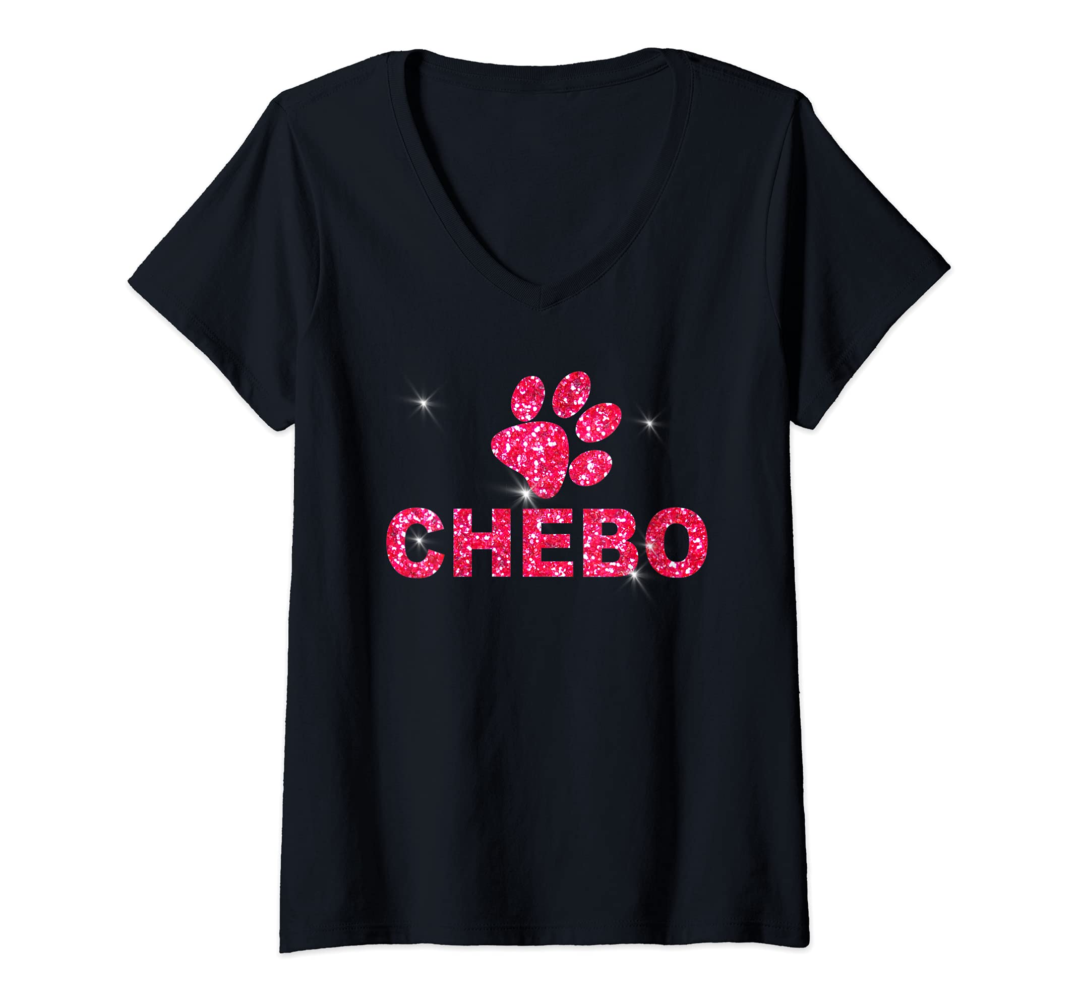 Womens CHEBO DOG V-Neck T-Shirt