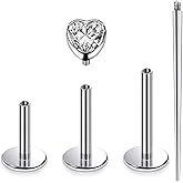 Xnsjeyy 16G Astm F136 Titanium Internal Thread Flat Back Earrings Nose Studs Tragus Forward Helix Conch Cartilage Lobe Earrings Stud Medusa Labret Monroe Lip Ring Piercing Jewelry For Women Men