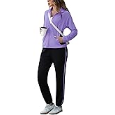 Marvmys Womens Track Suits 2 Piece Set Full Zip Tracksuit Running Jogging Suit 2 Piece Outfits Sweatsuit Long Purple XXL