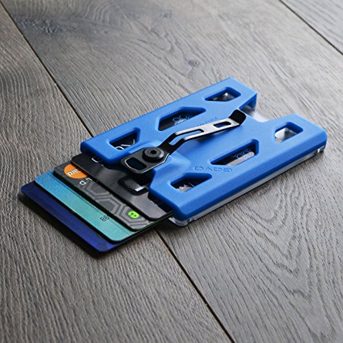 GOVO Badge Holder/Wallet - Durable Polycarbonate ID/Credit Holder with Metal Clip and 4 Cards Slot (Holds 1 to 4 Cards) (Blue) - Thumbnail 3