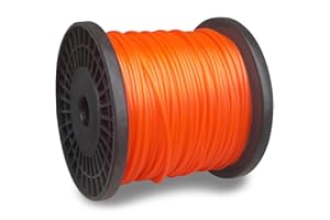 Akuoly Grass Strimmer Line 328ft .095'' Round String Trimmer Line 2.4mm Weed Eater Replacement Spool Nylon Material for Strimming Lawn Weeds Grass, Orange Color