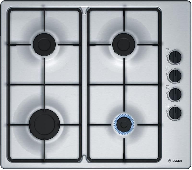 Bosch Gas Hob 60 cm Stainless Steel Serie 2 Built In PBP6B5B60 Biomethane Ready