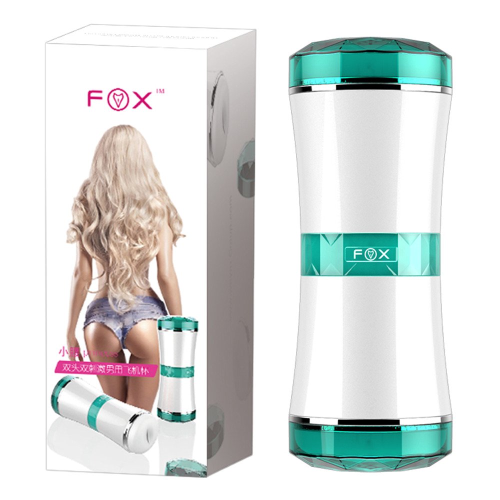 Male Masturbation Cup, Double-end Realistic Vagina Anal Pocket Masturbator Masturbation Cup for Men(White)