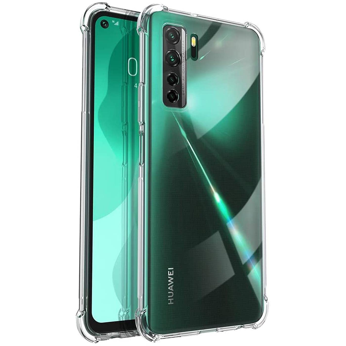 Verco Mobile Phone Case for Huawei P40 Lite 5G Case, Anti Shock Protective Case for Huawei P40 Lite 5G Case Transparent [Robust Flexible Silicone] - Clear