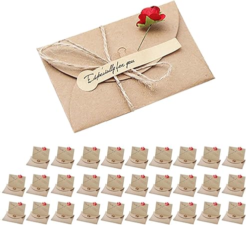 Amazon フェリモア メッセージ カード 誕生日カード グリーティング ミニメッセージ 封筒 30枚セット レッド 席札 文房具 オフィス用品