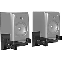 WALI Speaker Wall Mounts, Dual Side Clamping Bookshelf Mounting Bracket for Large Surrounding Sound Speakers, Hold up to 55 l