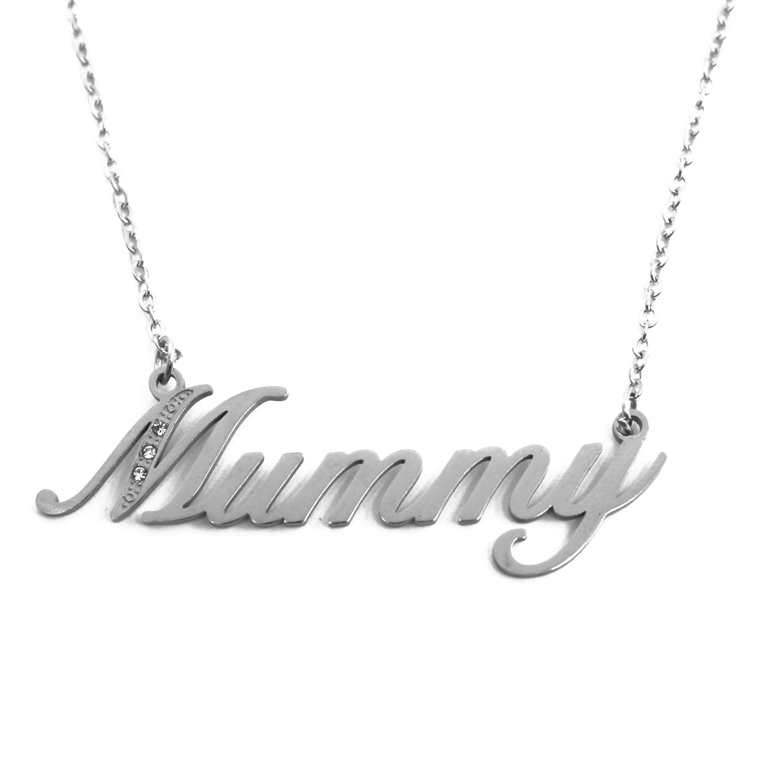 Mummy Necklace- Silver Tone Necklace-Customised Jewellery For Mother - Personalised Mummy Necklace-Gifts For Mummy