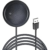 Fyvadio USB Microphone,Desktop Computer Mic, USB Conference Microphone with Mute Key, Plug & Play 360°Omnidirectional Condenser PC Laptop Mics,for Online Calls/Class/Recording Video (Not a Speaker)