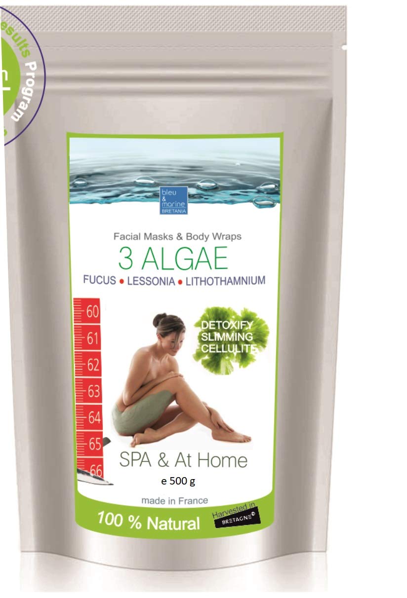 bleu & marine Bretania - 3 Seaweed Body Mud Wrap 1KG | Skin Rejuvenation | Detoxifier | Inch Loss Body Wrap | Rich in Vitamins and Minerals, Size: 1 kg (Pack of 1)