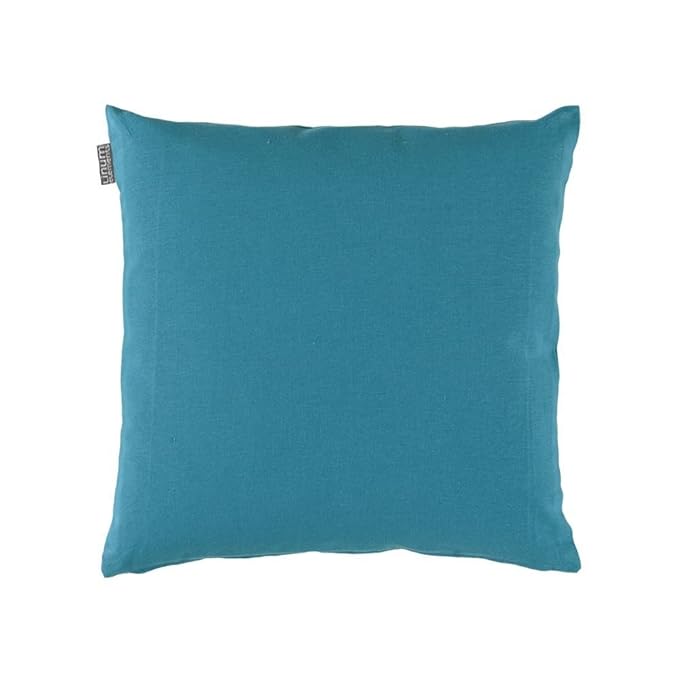 Linum Annabell Kissenhülle, 40 cm x 40 cm, Baumwolle mit Reißverschluss 40 x 40 cm blau (C91 Petrol)
