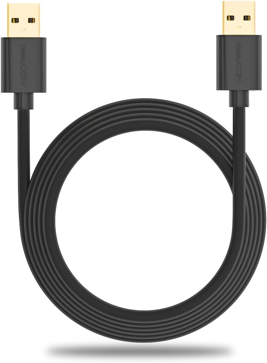 deleyCON 3.0m (9.84 ft.) USB 2.0 High Speed Data Cable - USB A Plug to USB A Plug - Shielded & Flexible Cable - Fast Data Transfer - Black - Image 5