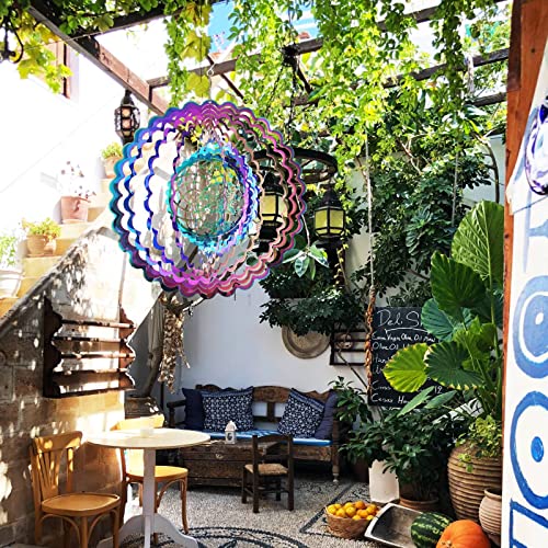 Wind Spinners Outdoor Metal Tree of Life Wind Spinner Mandala 3D Yard