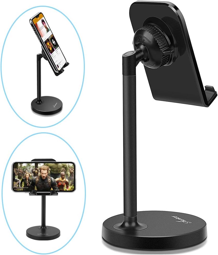 Adjustable Cell Phone Stand Holder for Desk Universal fits All Cellphones Compatible iPhone Xs Max XR X 6 6S 7 8 Plus, Galaxy S10 Plus Note 9& 7”-13” Tablets iPad, Great for Facetime& Recipe Reading: Computers & Accessories