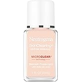 Neutrogena SkinClearing Oil-Free Acne and Blemish Fighting Liquid Foundation with.5% Salicylic Acid Acne Medicine, Shine Controlling Makeup for Acne Prone Skin, 20 Natural Ivory, 1 fl. oz