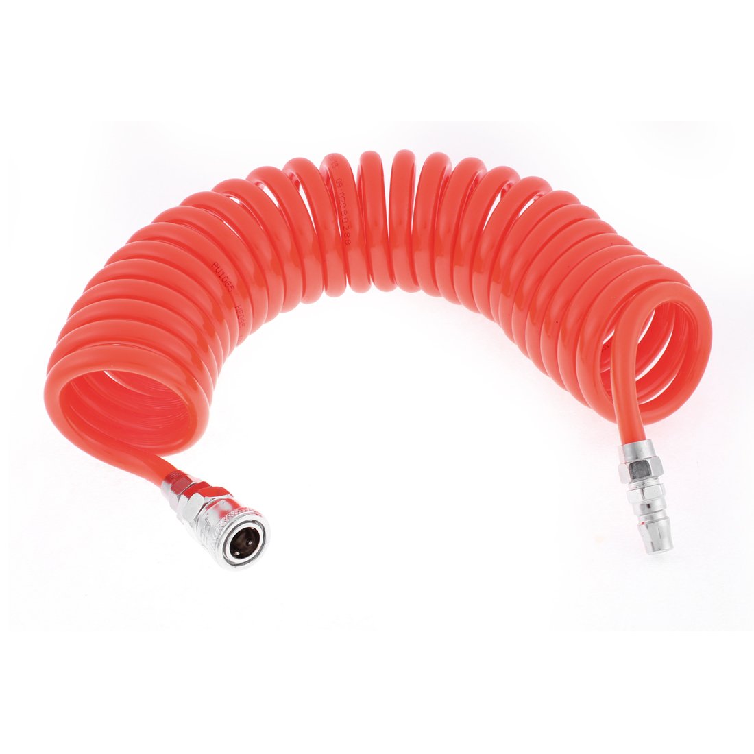 Sourcingmap 6 Meters Length 10mm x 6.5mm Polyurethane Coiled Air Hose Tube Orange