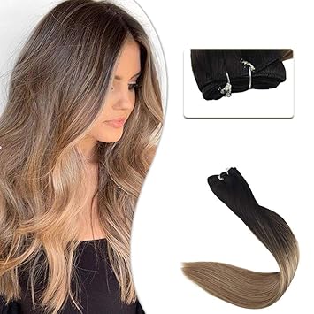 Easyouth Balayage Weft Hair Extensions Sew In Hair 14inch 100g
