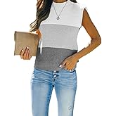 Amarmia Women's Mock Neck Knit Sweater Vest Sleeveless Casual Trendy Summer Ribbed Pullover Tank Tops