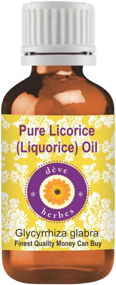 Deve Herbes Pure Liquorice (Licorice) Oil (Glycyrrhiza glabra) 100ml (3.38 oz), Amber, 100 ml (Pack of 1)