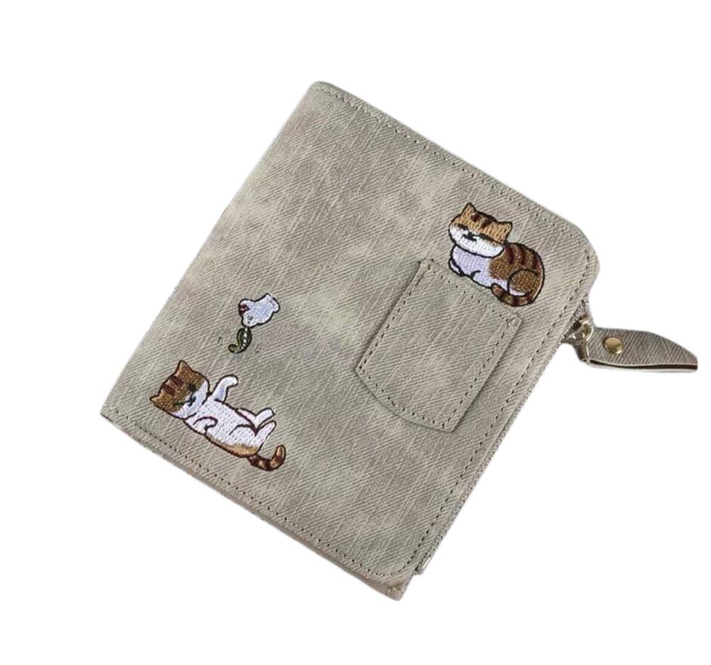 Oyccen Cute Girl's Small Coin Purse Women Wallet with Zipper Pocket Short Credit Card Holders