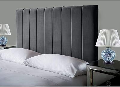 Portland Lined Headboard 24in Tall Velvet – King 5ft Divan UK Mounting