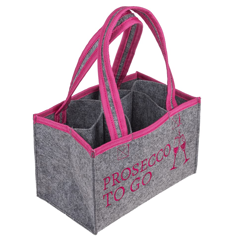 Out of the blue ootb Lady's Bag Prosecco to Go Women's Handbag Bottle Basket Bottle Carrier Shopping Bag