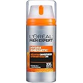 L’Oréal Paris Men Expert Hydra Energetic XXL Anti Fatigue Daily Non Greasy Moisturizer for Men with Vitamin C & Protein, 24HR