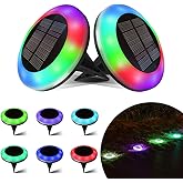 LAMTREE 20 Lumens Colorized Solar Ground Lights,Solar Pool Lights with Mutiple Color Functions for Pool Area, Pathway, Patio, Yard, Path, Lawn and Garden