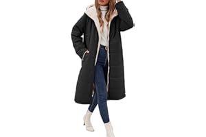 Voqeen Winter Coat for Women Warm Reversible Fleece Sherpa Lined Long Hooded Parkas Puffer Jackets Outerwear