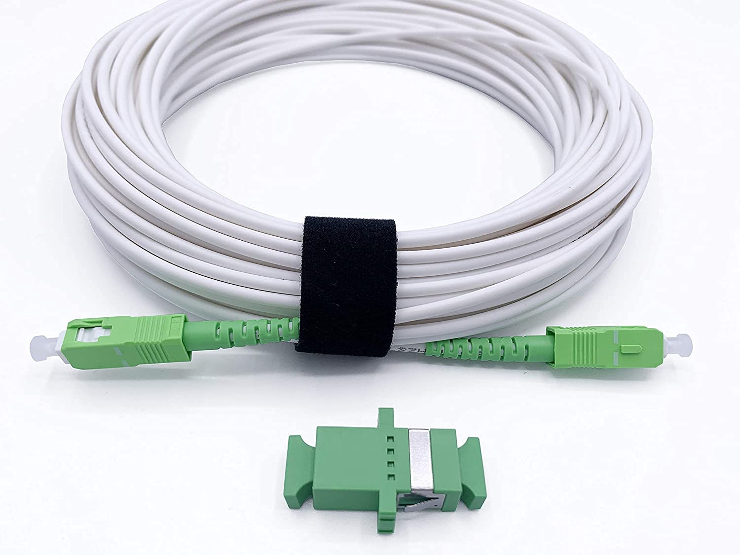 Elfcam® - Fiber Optic Singlemode SC/APC to SC/APC, Extending Fiber Optic Cable, Compatible with FTTH, White, 2m / 6.56ft — image 1