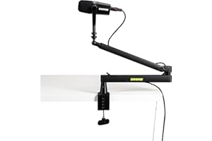 Shure by Gator Premium Low-Profile Desktop Mic Boom Stand; Fully Adjustable for Podcast, Streaming, and Home Office Setups (SH-BROADCAST2)