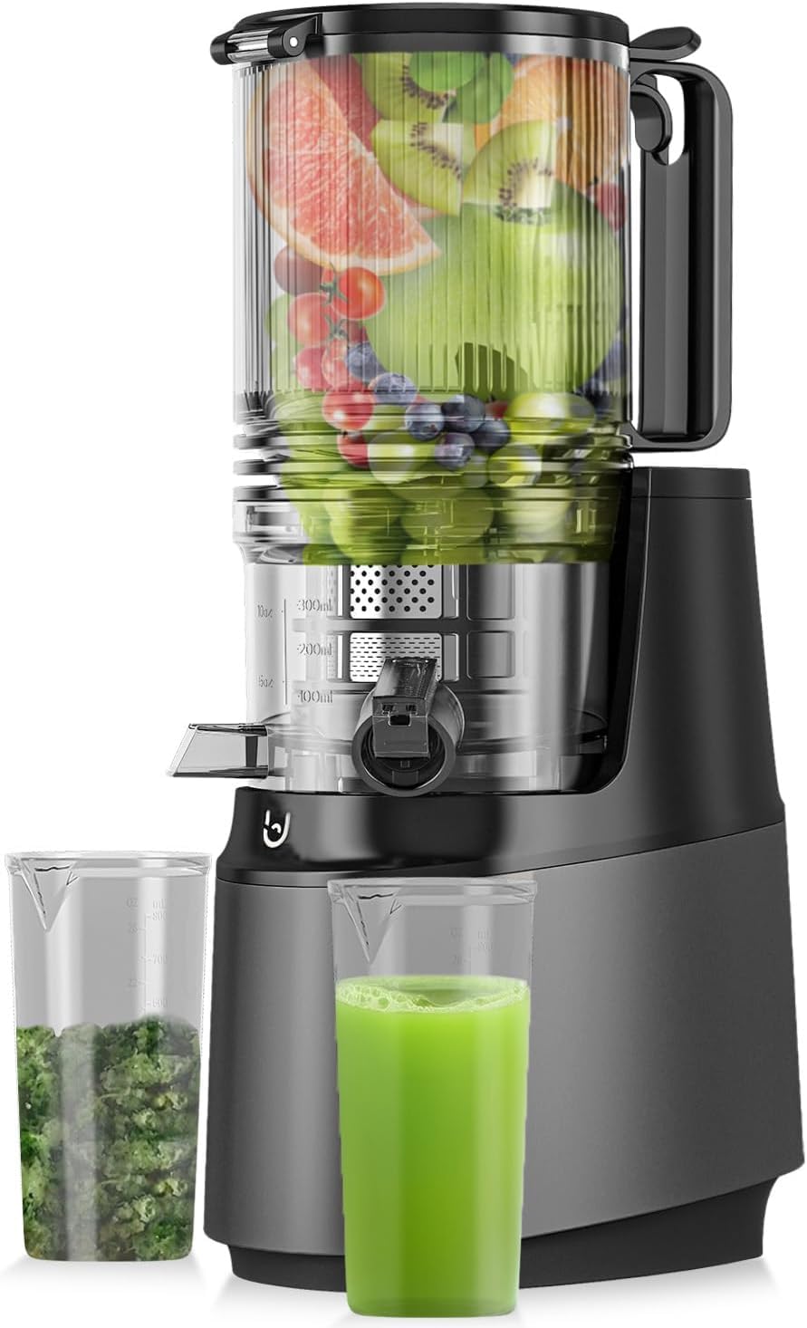 Photo 1 of ***(PARTS ONLY/MISSING PARTS/ NON FUNCTIONAL)***EanOruus Cold Press Juicer, 5.8" Wide Feed Chute Juice Extractor Machine with 400W, High Juice Yield, Slow Masticating Juicer for Whole Vegetables & Fruits, Grey