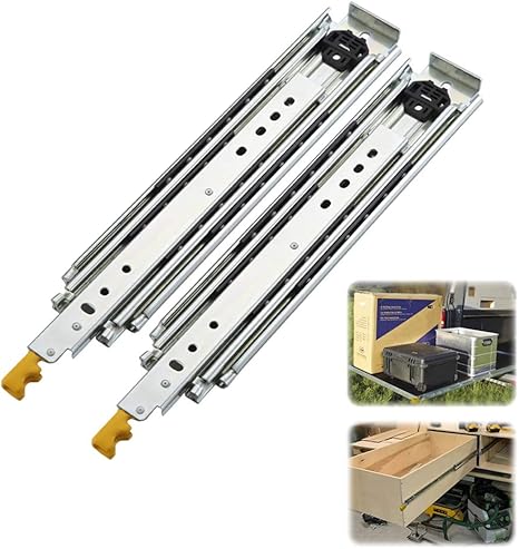 Amazon Co Jp 重量用スライドレール 900mm 引き出しスライドレール ロック機能付 キッチン収納に キーボードサポートレール 食器棚 スライド 伸縮式 スライド棚 簡単設置 Diy スライドレール 耐荷重 2kg 1ペア ホーム キッチン