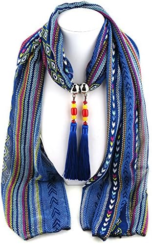 Moguer Womens Bohemia Necklace Scarf Geometric Tassel Neckwear