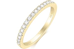 SILVERNANA Moissanite Wedding Band,925 Sterling Silver Wedding Ring for Women Stackable Eternity Rings for Her Size 4-10