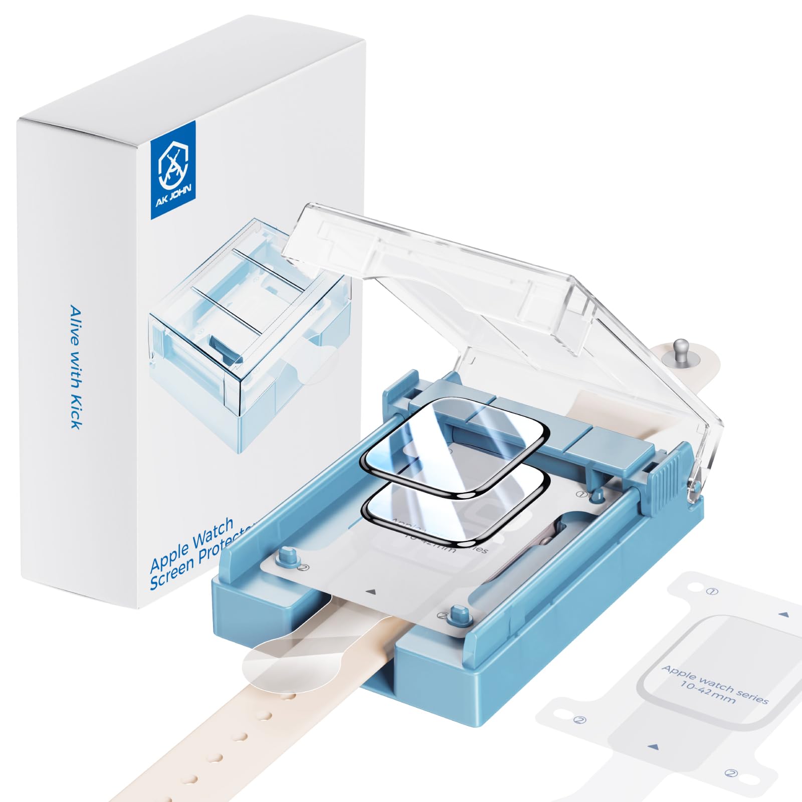 Photo 1 of AK JOHN 2 Pack for Apple Watch Series11/Series 10 Screen Protector 42mm, Easy Installation Kit,Anti-Scratch, Strong Asorption Screen Protector,Touch Sensitive