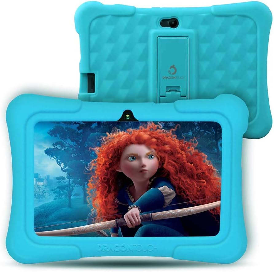 Dragon Touch Y88X Plus Kids Tablet 16 GB 2019 Edition, 7" HD IPS Display Touchscreen Kidoz Pre-Installed with All-New Disney Content (More Than $80 Value) - Blue