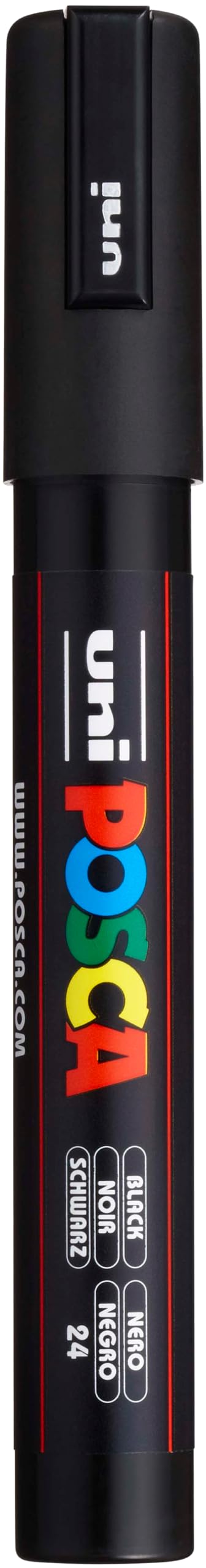 uni-ball poscablack5m Posca Marker with Medium Bullet Tip - Black