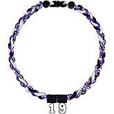 SUPBOMM Baseball Rope Necklaces, League Team Colors Braided Necklace with Number Pendant, Baseball Team Gifts