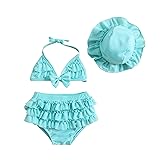 Yccutest Infant Baby Girl Flower Swimsuit 3Pcs