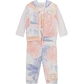 GUESS baby-girls Eco Hooded Vest With Short Sleeve Bodysuit and Sweatpants
