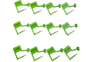 DUEBASS 200 Pcs Numbered Security Plastic Padlock Seals Crash Cart Lock Keyed Padlocks Disposable Locks for Luggage Medical Clothing (Green)